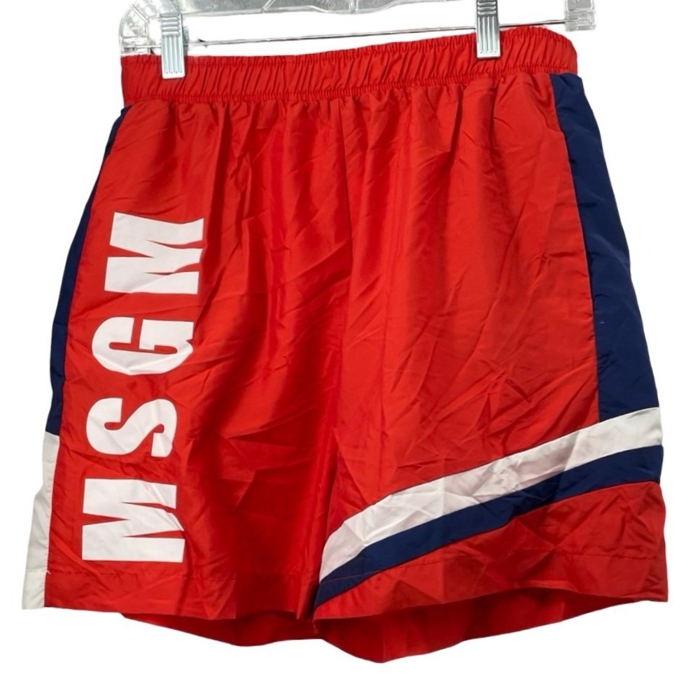 MSGM Women's Shorts Athletic Red Polyamide Size 42 NWOT